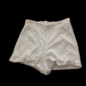 Small white floral shorts